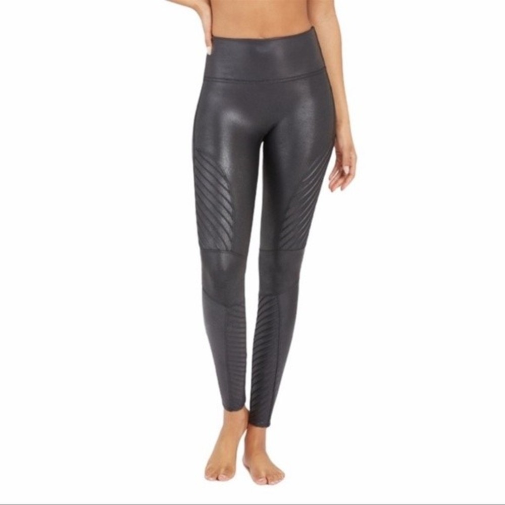 Spanx Faux Leather Moto High Waist Leggings